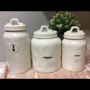 3pc Rae Dunn Icon Canisters